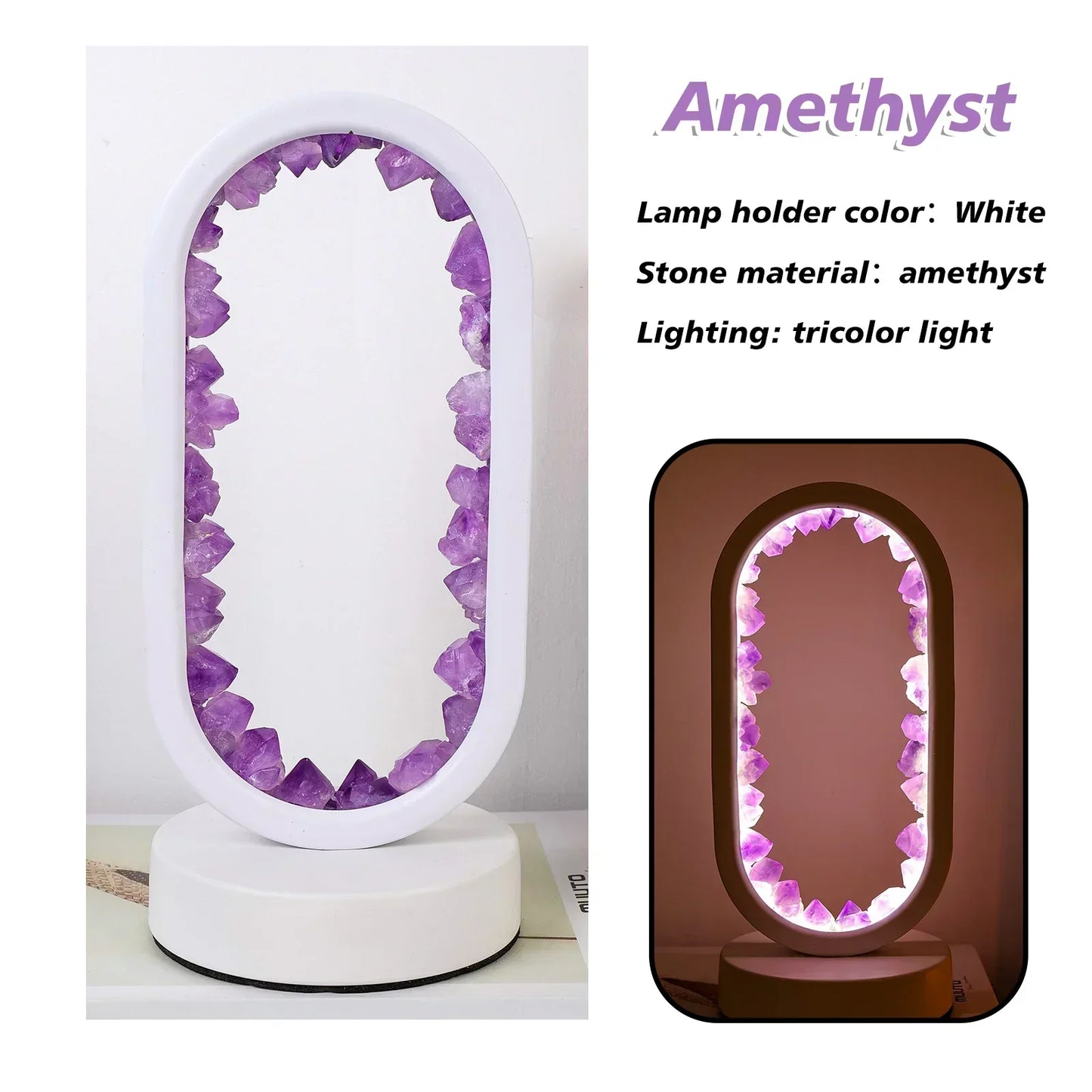 Soothing Purple Amethyst Table Lamp