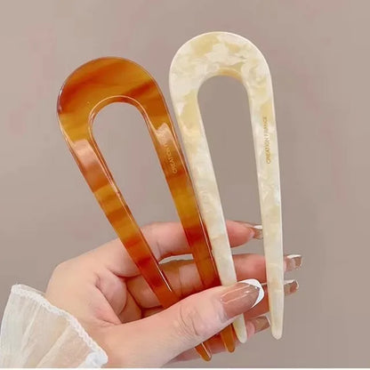 Chic Marble Hair Clips for Women Bun Maker