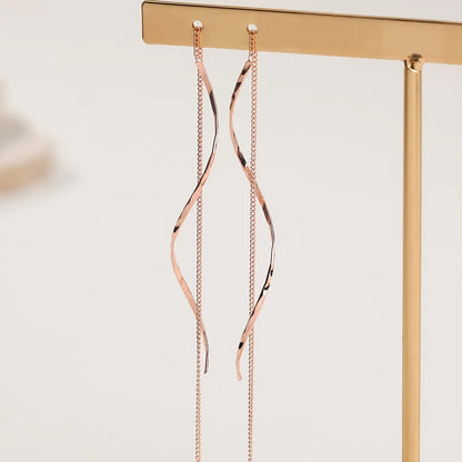 Dangling Wave Drop Earrings