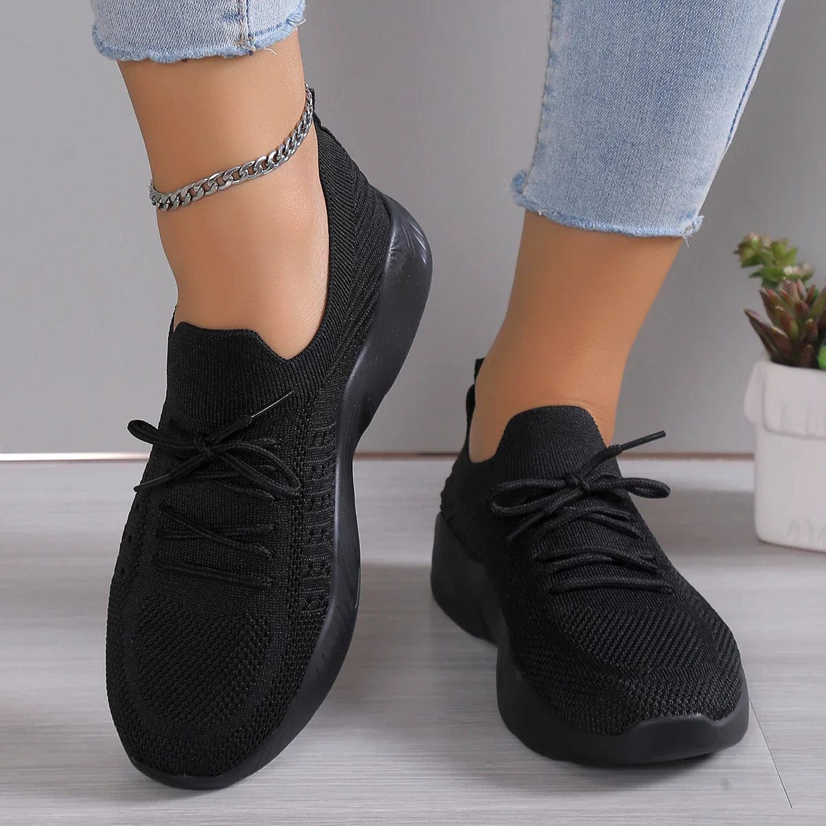 Variant image for Lara Comfort Shoes - Stretch Knitted Fabric, Orthopedic Support for Standing All Day-34