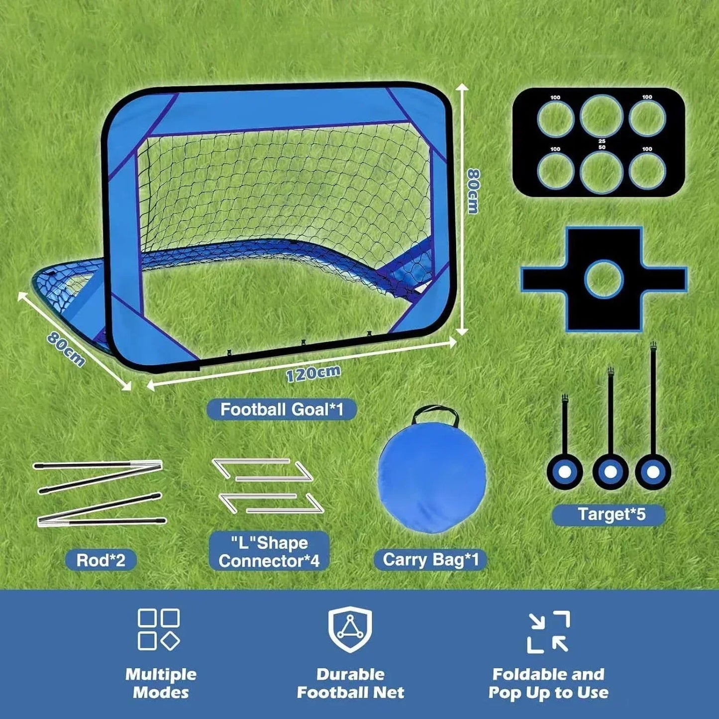 Portable Kids Soccer Goal Set – Foldable Football Net