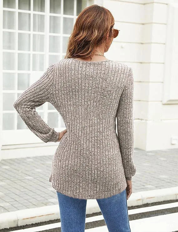Comfortable Crew Neck Sweater Top