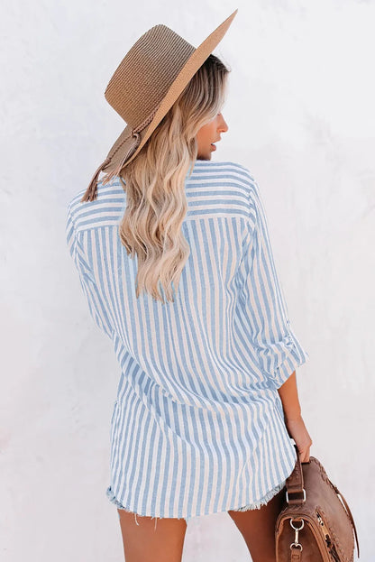 Ladies Classic Breasted Stripe Shirt