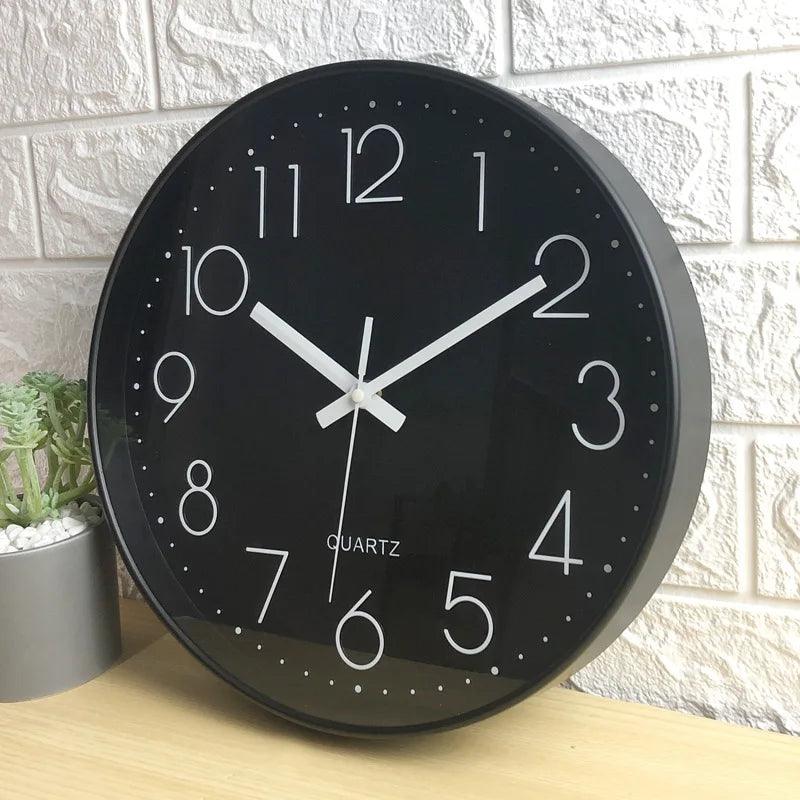 Quiet 12 Inch Simple Wall Clock – Classic Slim Design
