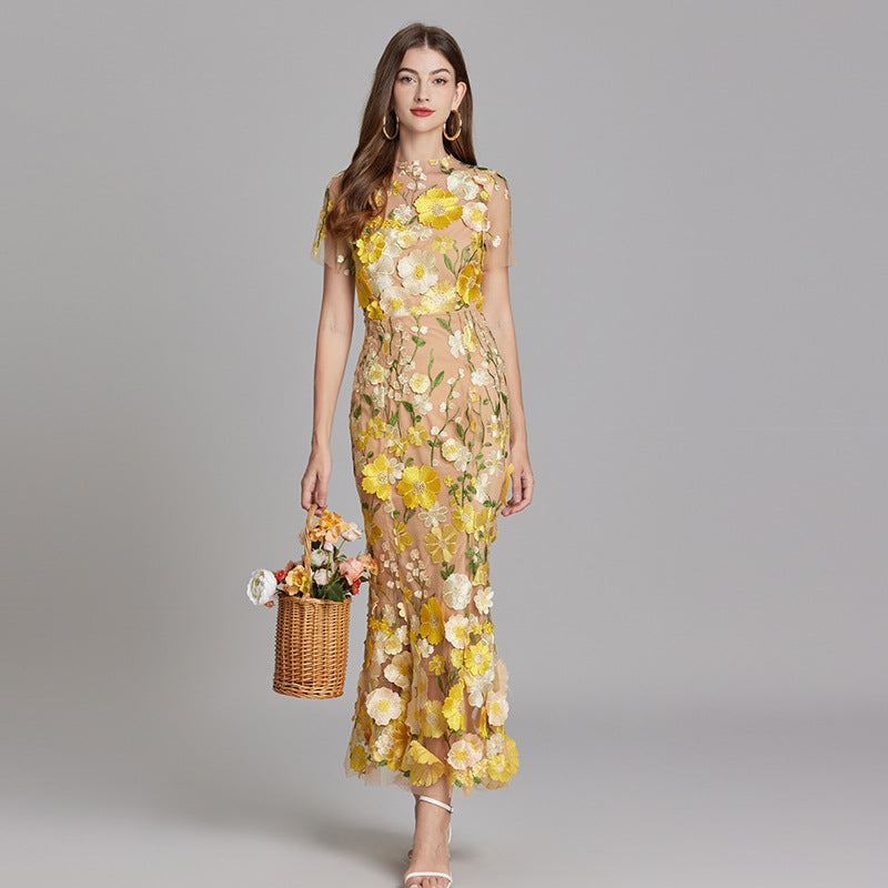 Beautiful Floral Lace Maxi Dress for Women