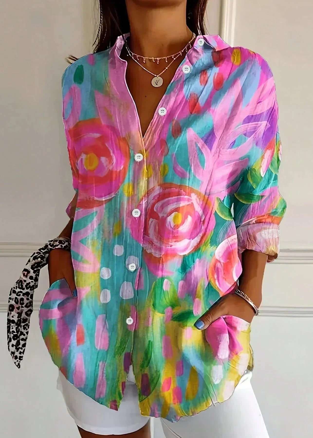 Lightweight Summer Print Blouse for Women - Luxivelle
