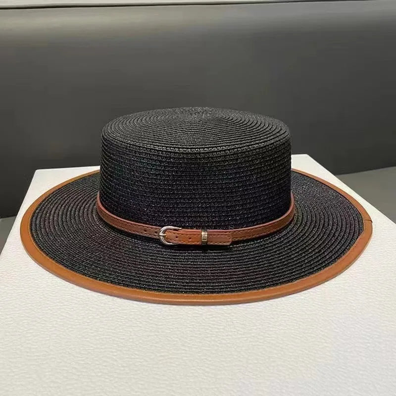 Chic Wide Brim Straw Sun Hat for Women Beachwear