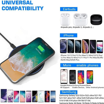 Quick Wireless Charger Pad for iPhone & Android