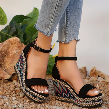 Stylish High Heel Wedge Sandals