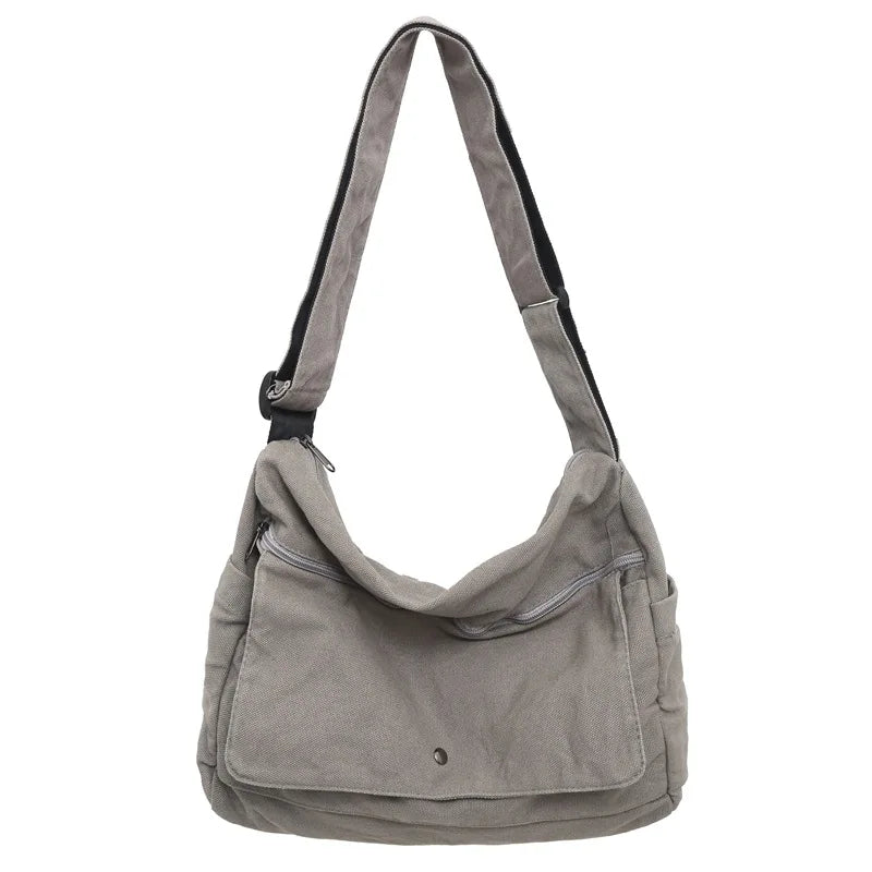 Versatile Canvas Crossbody Messenger Bag for Daily Use