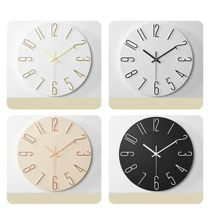 Simple Wood Wall Clock – Quiet Quartz Modern Design