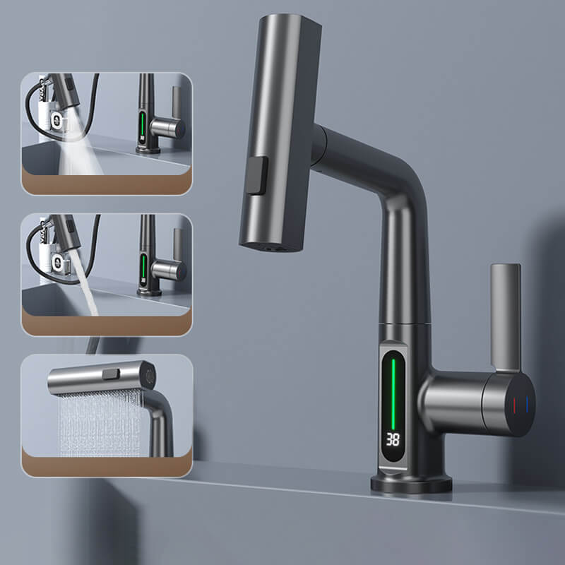 Flexible LED Faucet with 360° Swivel and Spray Nozzle