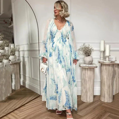 Navy Blue Flowy Maxi Dress - Luxivelle