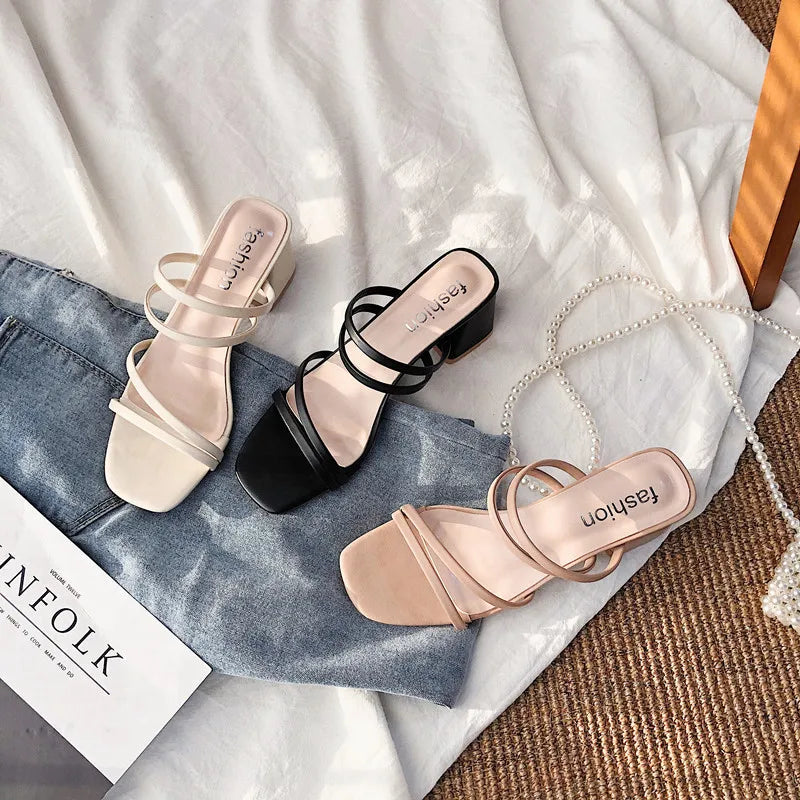 Buckle Ankle Strap High Heel Sandals