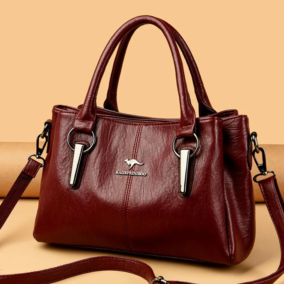 Genuine Leather Tote Handbag - Luxivelle