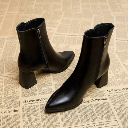 Chic Low Heel Ankle Boots