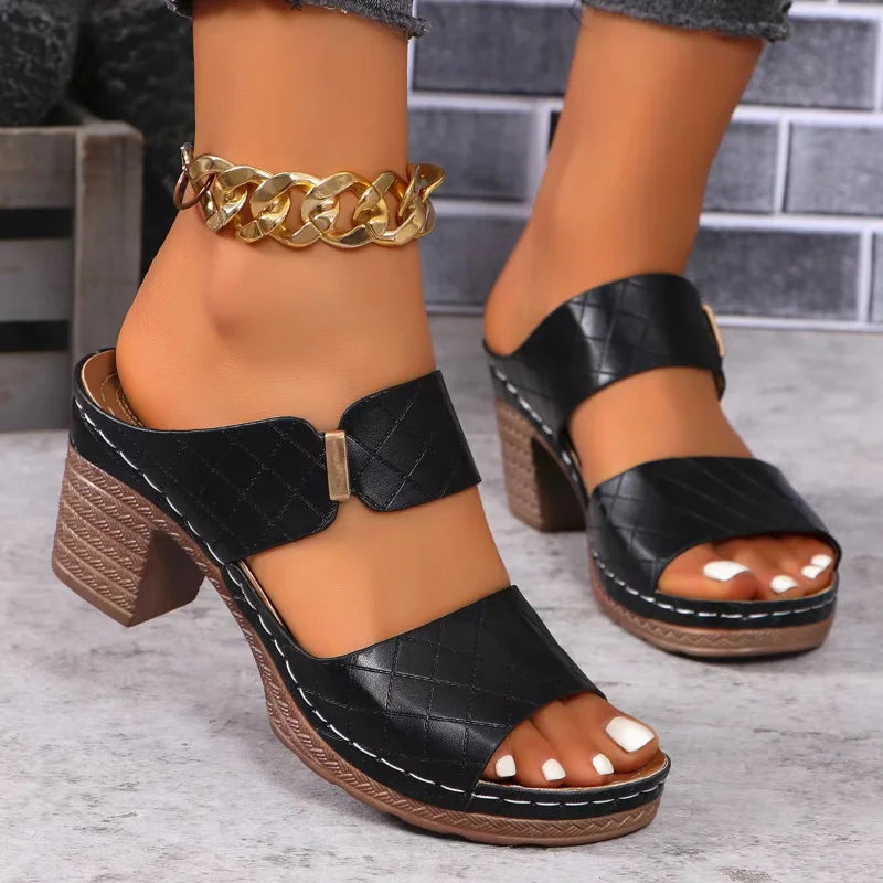 Comfortable Chunky Heel Summer Sandals