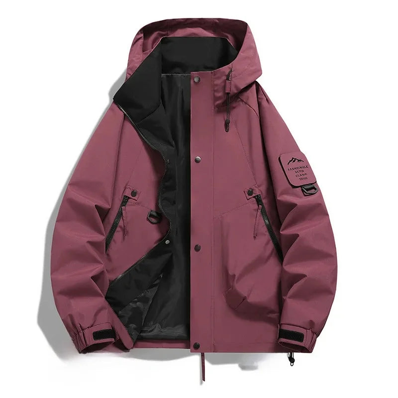 Warm Mens Ski Jacket with Hood and Fleece Lining