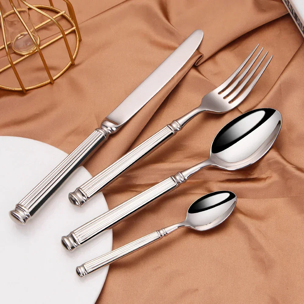 High Quality Silver Cutlery Set – Durable Stainless Steel Utensils - Luxivelle