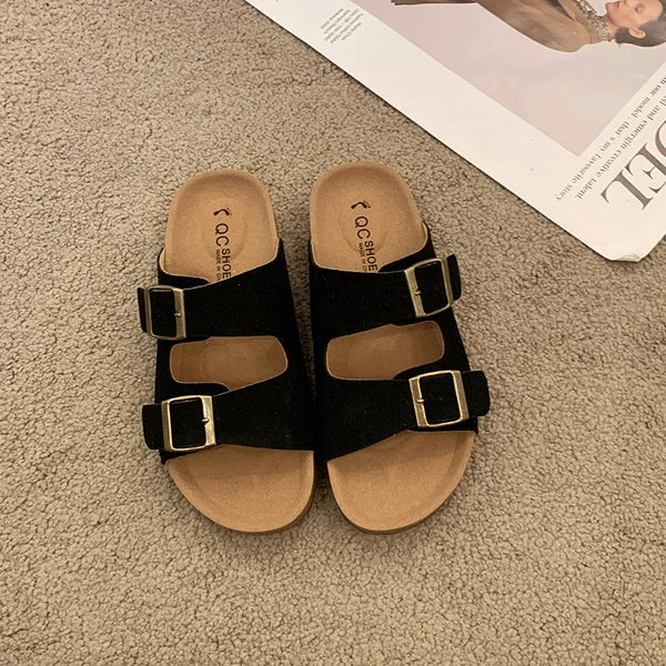 Comfortable Buckle Slide Sandal - Soft Everyday Shoes