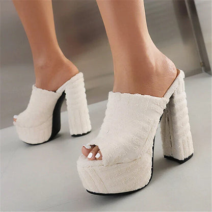 Thick Heel Open Toe Ankle Strap Sandals for Women