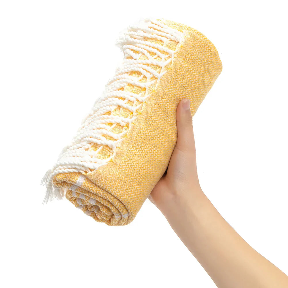 Colorful Beach Towels with Tassels, Striped Bath Towels