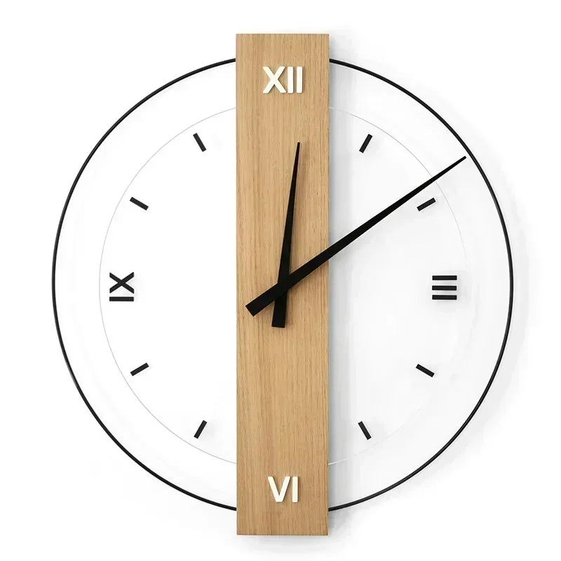 Quiet Wood Wall Clock with Silent Sweep Movement