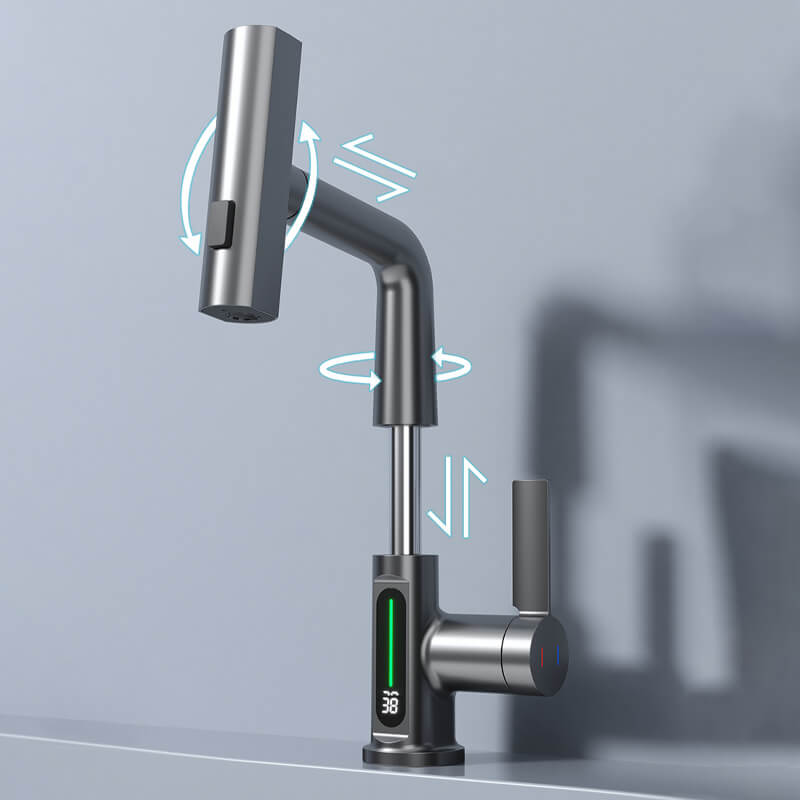 Flexible LED Faucet with 360° Swivel and Spray Nozzle