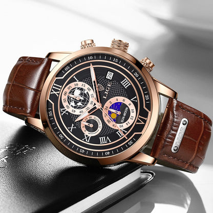Modern Leather Chronograph Men's Watch