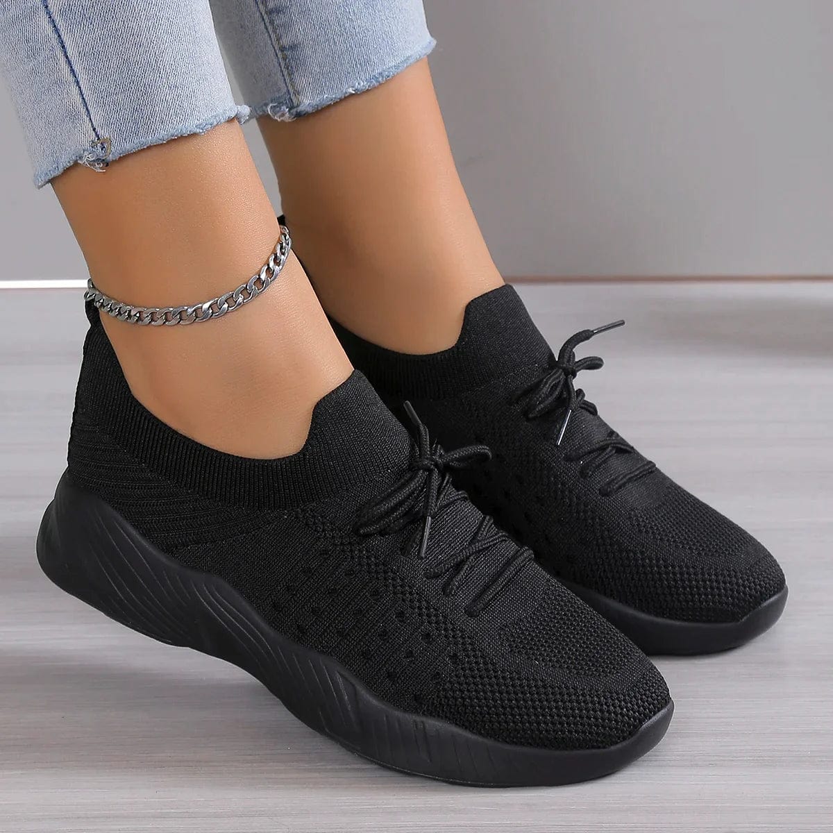 Lara Comfort Shoes - Stretch Knitted Fabric, Orthopedic Support for Standing All Day-5