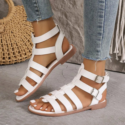Ladies Buckle Strap Flat Summer Sandals
