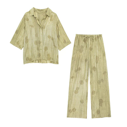 Jasmine | Women's Loungewear Set - Casual Chic Print Two Piece Set-1