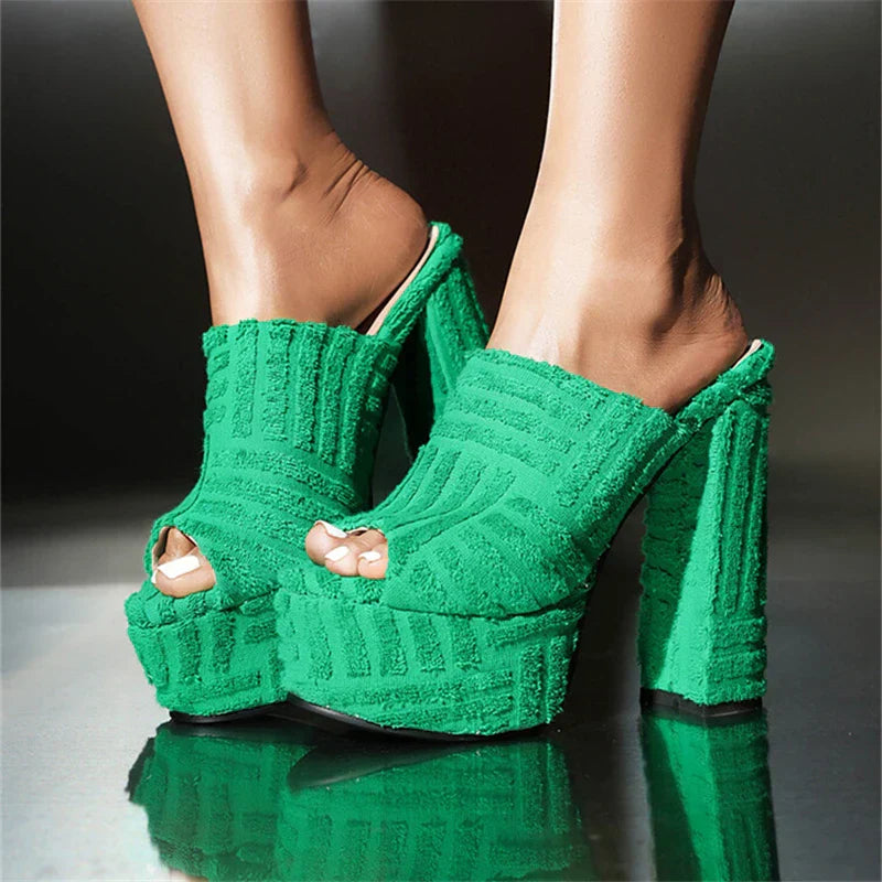 Thick Heel Open Toe Ankle Strap Sandals for Women