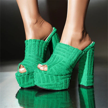 Thick Heel Open Toe Ankle Strap Sandals for Women