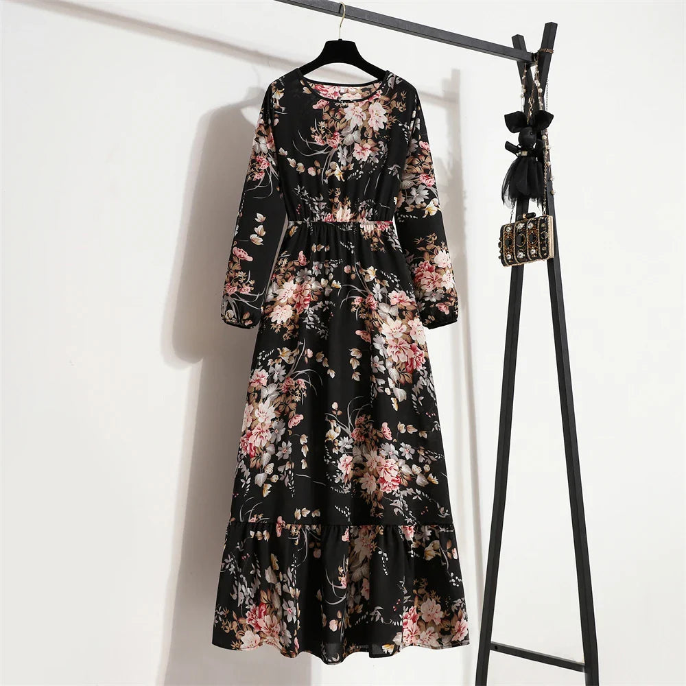 Variant image for Sapphire Floral Maxi Dress | Long Sleeve Maxi Dress for Women-40