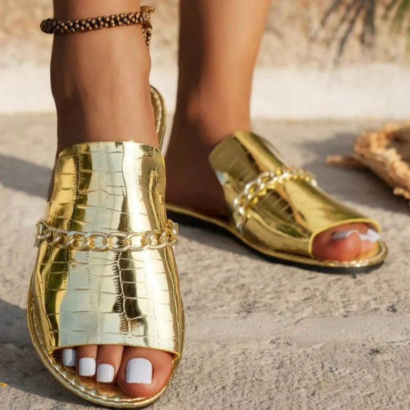 Luxury Leather Flat Sandals