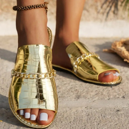 Luxury Leather Flat Sandals