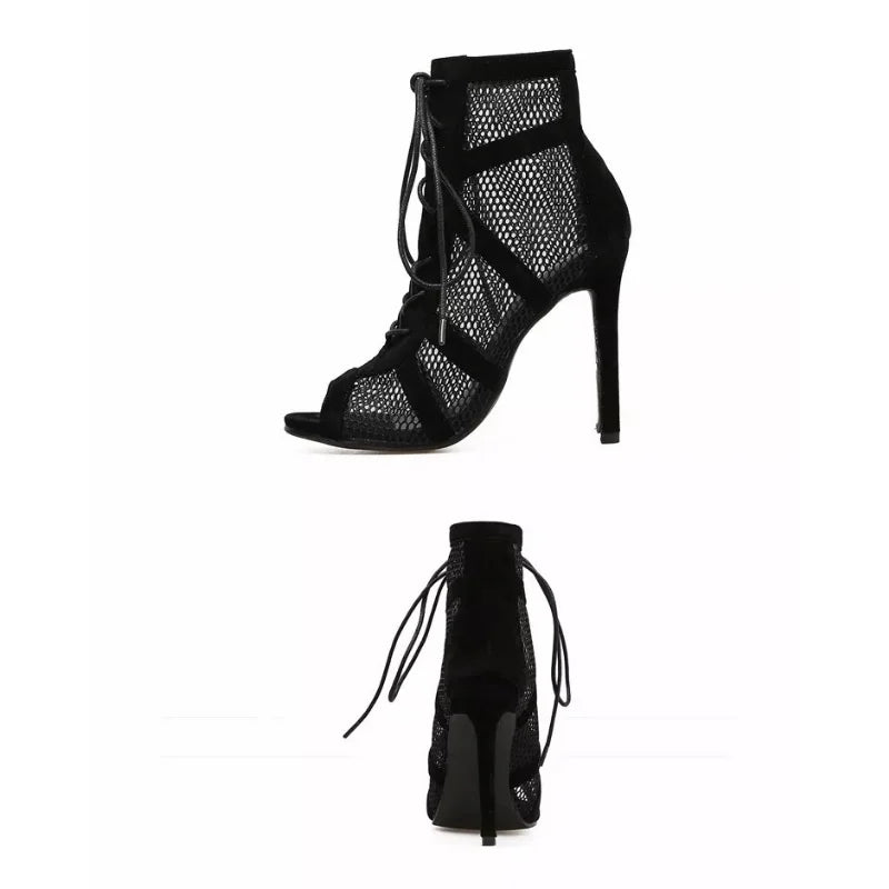 Breathable Mesh High Heel Sandals