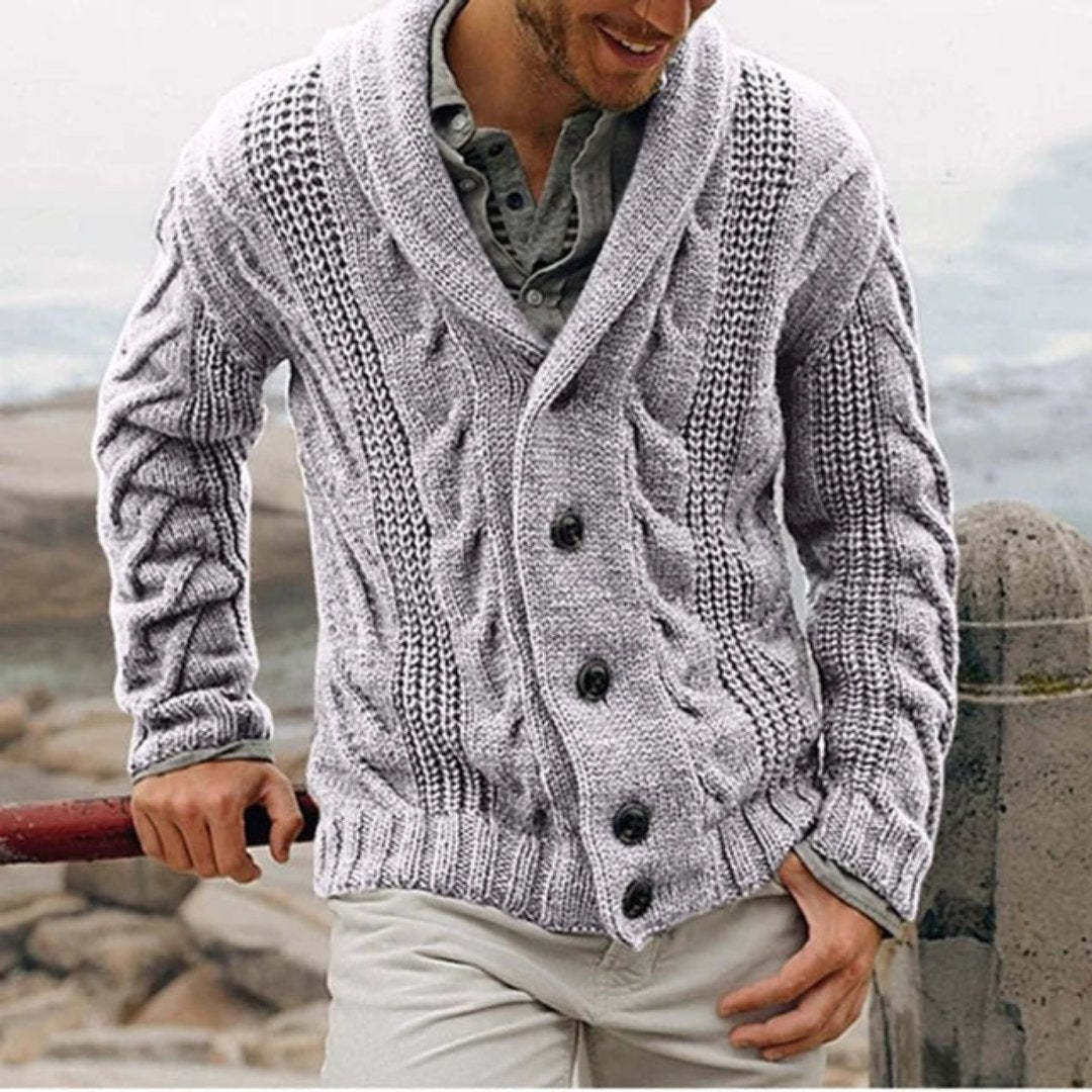 Simple Open Front Mens Cardigan Sweater