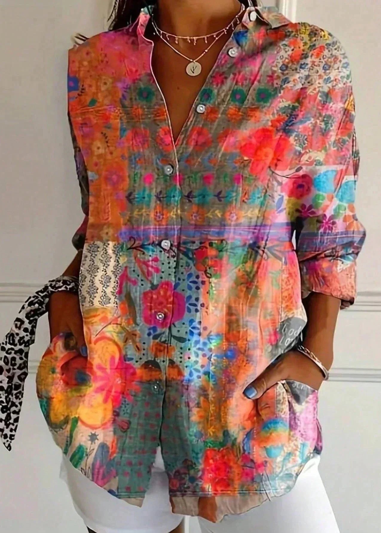 Lightweight Summer Print Blouse for Women