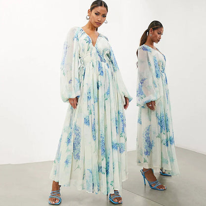 Navy Blue Flowy Maxi Dress