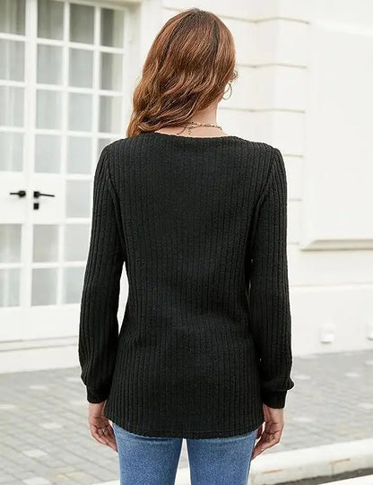 Comfortable Crew Neck Sweater Top
