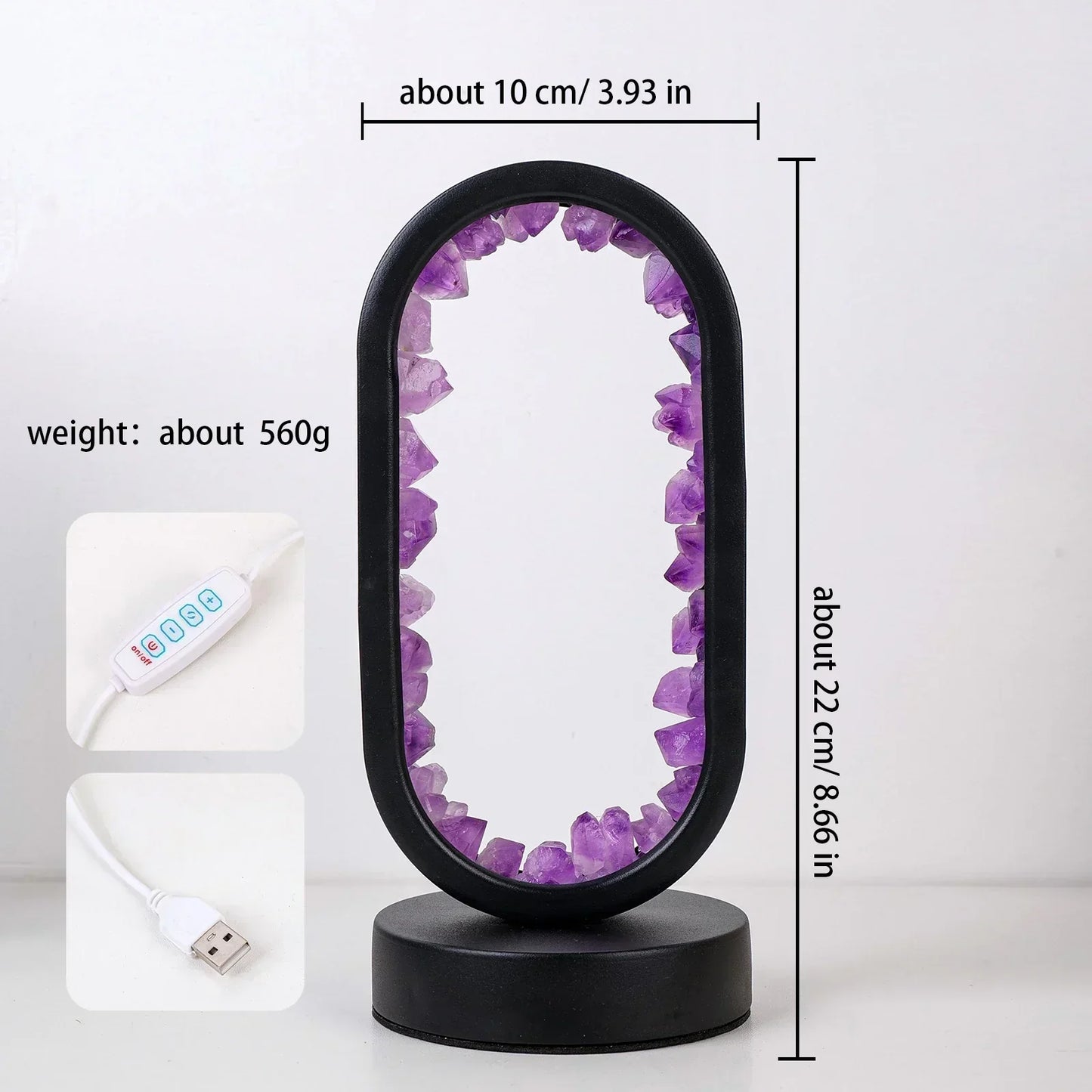Soothing Purple Amethyst Table Lamp