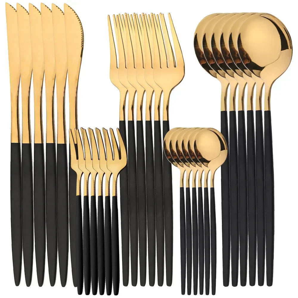 Elegant 24K Gold Flatware Set