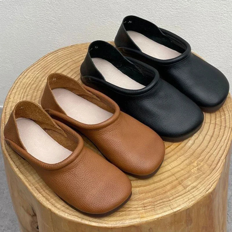 Natural Vegan Flat Shoes