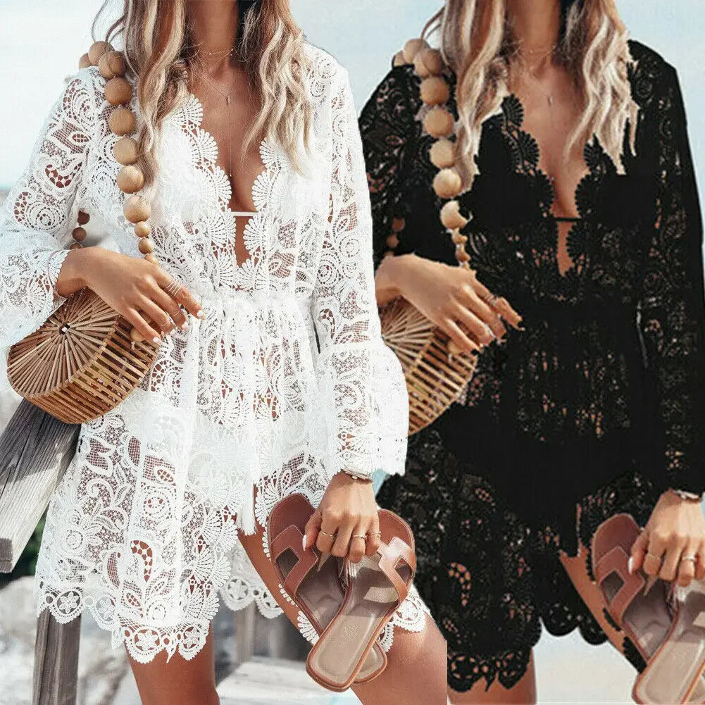 Breezy Bliss | White Summer Dress for Women-5