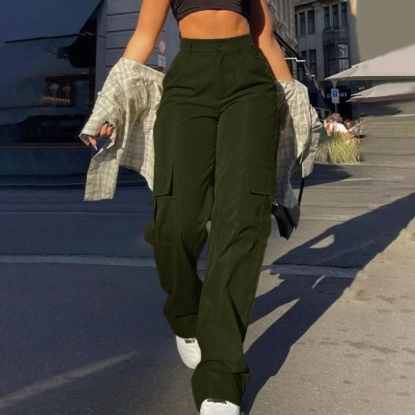 Comfortable High Waisted Cargo Pants for Women