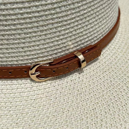 Chic Wide Brim Straw Sun Hat for Women Beachwear