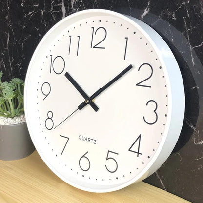 Quiet 12 Inch Simple Wall Clock – Classic Slim Design