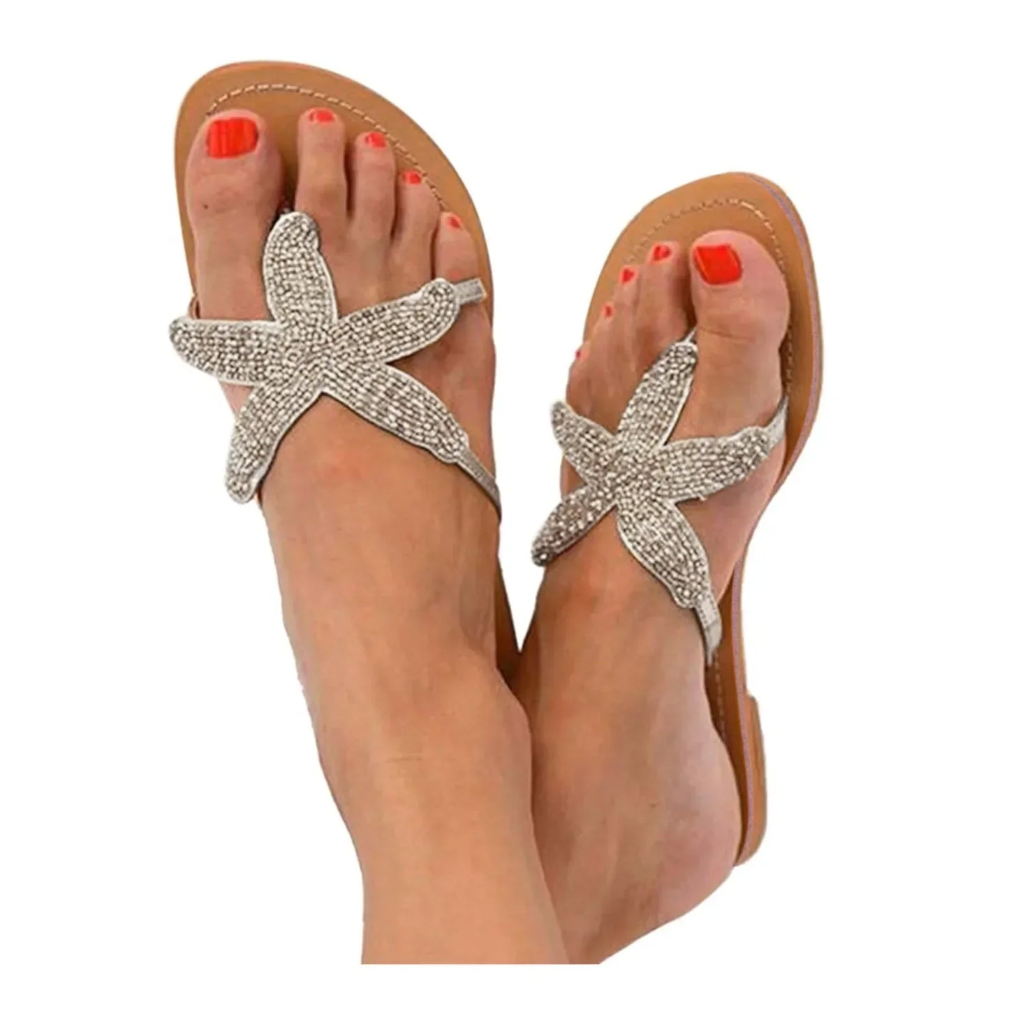 Beachy Seashell Flat Sandals - Luxivelle